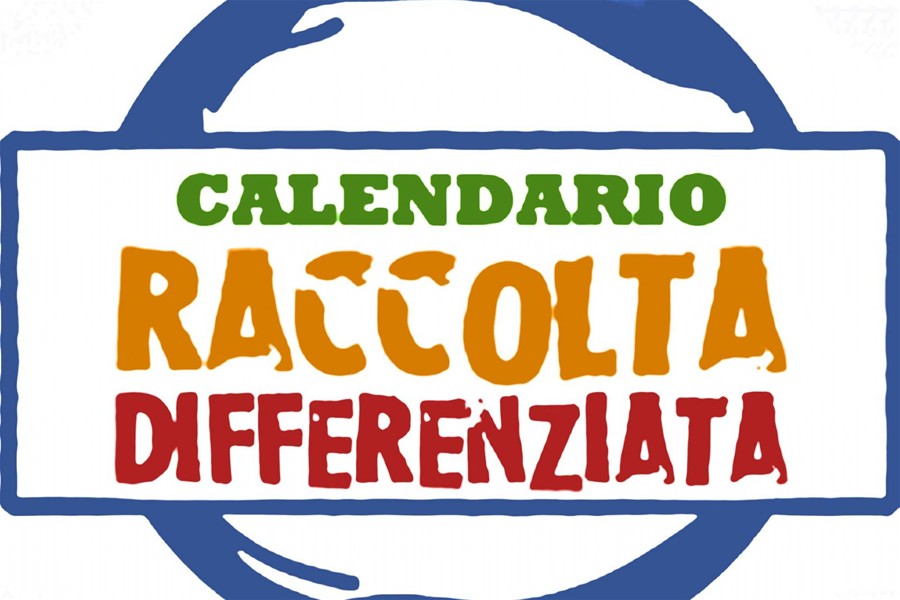 immagine riportante la dicitura calendario raccolta differenziata nei colori verde, arancio e rosso